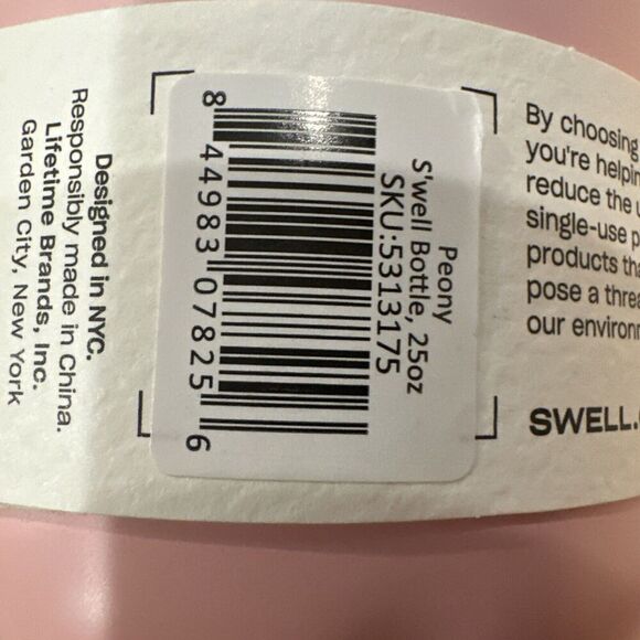 S'well Vacuum Insulated Stainless Steel Water Bottle 25 oz Pink Peony - Picture 4 of 5